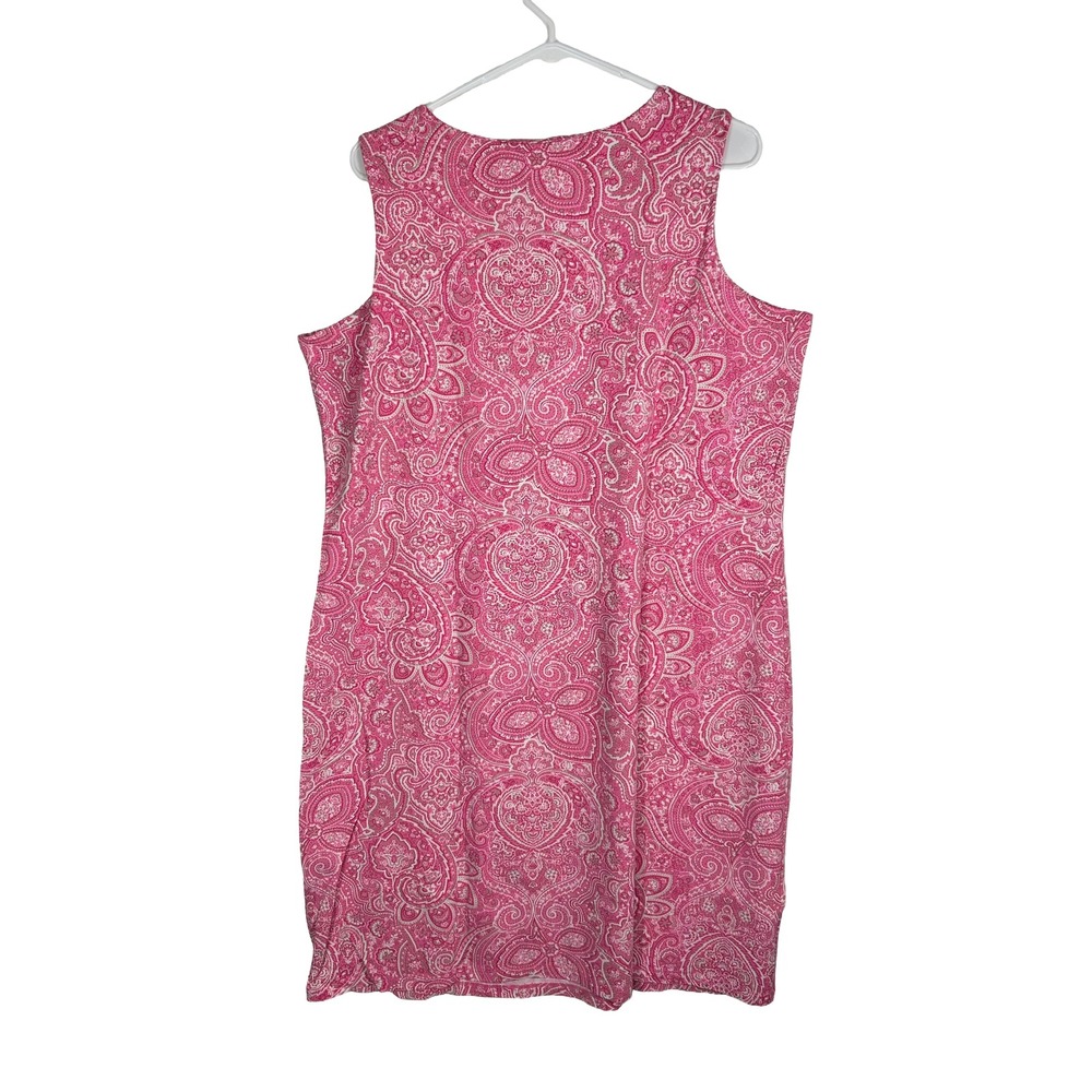Charter Club Woman Pink Paisley Sleeveless Shift Dress‎ Plus Size 1X Stretch - Picture 3 of 7